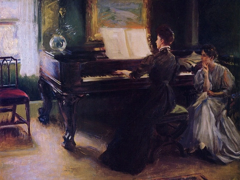 1868-Mary Brewster Hazelton - Due sorelle al pianoforte, 1894